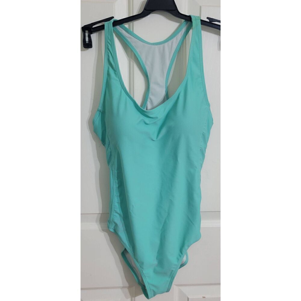 NICOLE MILLER TEAL ONE PIECE SWIMSUIT SZ M *